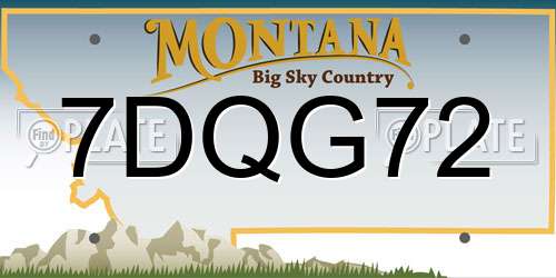 7DQG72 Montana License Plate