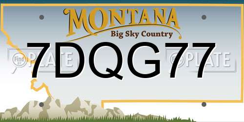 7DQG77 Montana License Plate