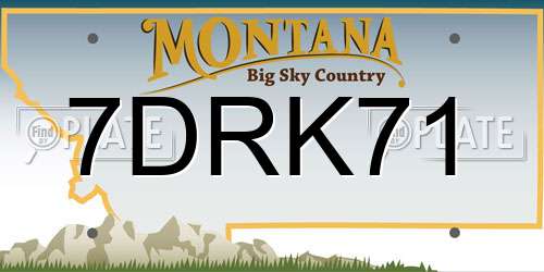 7DRK71 Montana License Plate