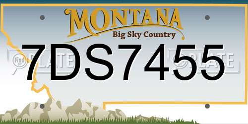 7DS7455 Montana License Plate