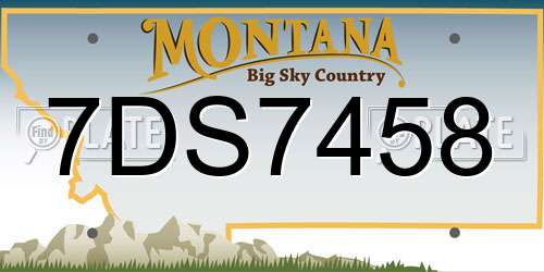 7DS7458 Montana License Plate