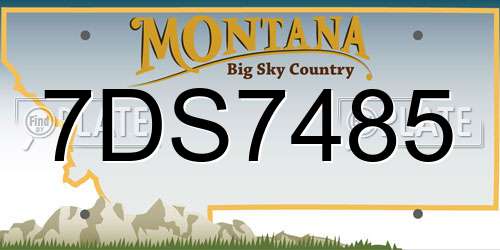 7DS7485 Montana License Plate