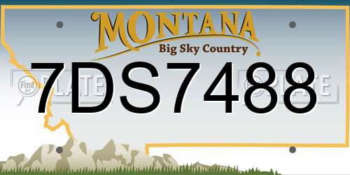 7DS7488 Montana License Plate