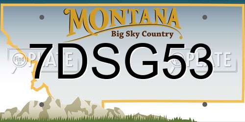 7DSG53 Montana License Plate