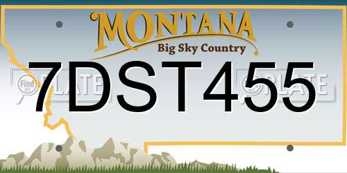 7DST455 Montana License Plate