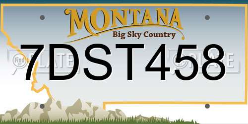 7DST458 Montana License Plate