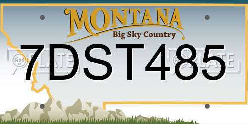 7DST485 Montana License Plate