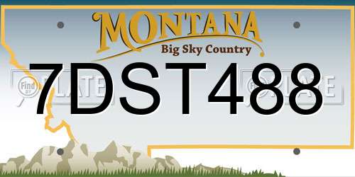 7DST488 Montana License Plate