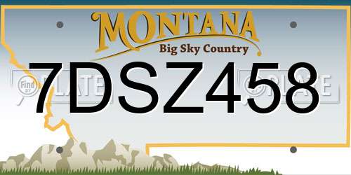 7DSZ458 Montana License Plate