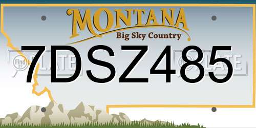 7DSZ485 Montana License Plate