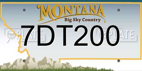 7DT200 Montana License Plate