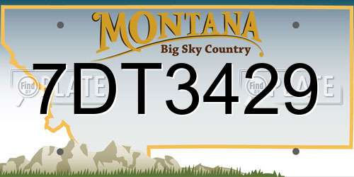 7DT3429 Montana License Plate