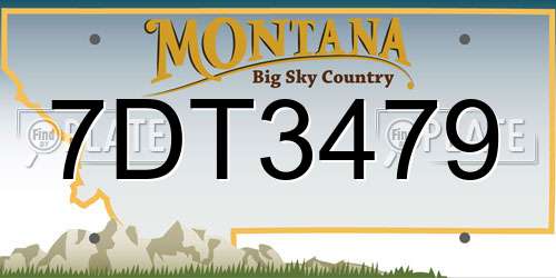 7DT3479 Montana License Plate