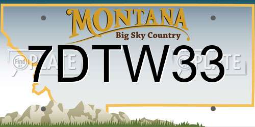 7DTW33 Montana License Plate