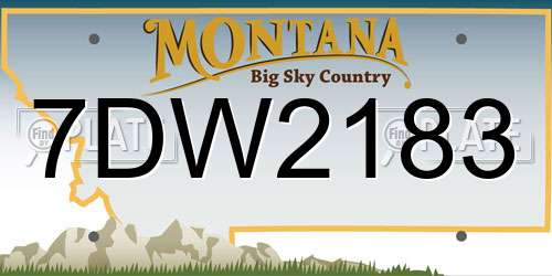 7DW2183 Montana License Plate
