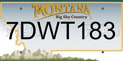 7DWT183 Montana License Plate