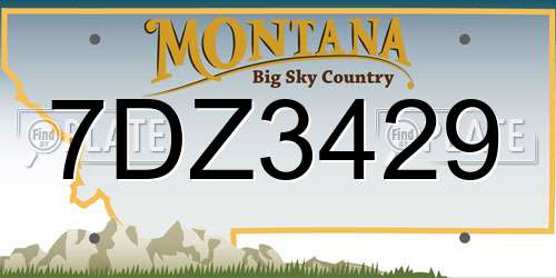 7DZ3429 Montana License Plate