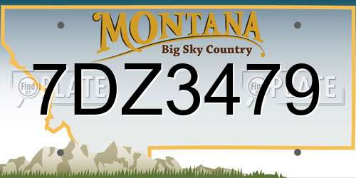 7DZ3479 Montana License Plate