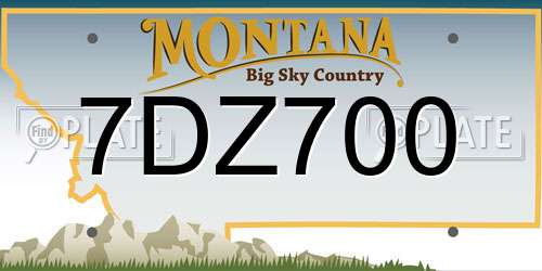 7DZ700 Montana License Plate