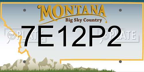 7E12P2 Montana License Plate