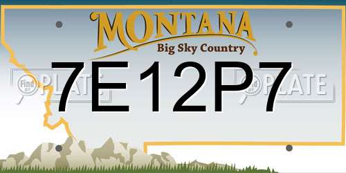 7E12P7 Montana License Plate