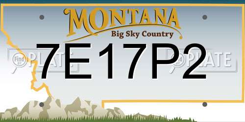 7E17P2 Montana License Plate