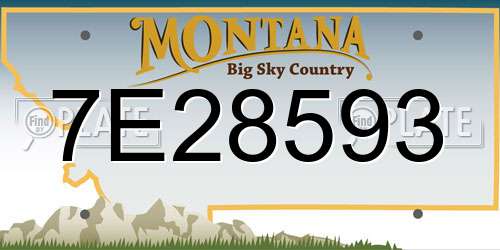 7E28593 Montana License Plate