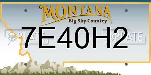 7E40H2 Montana License Plate