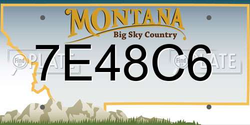 7E48C6 Montana License Plate