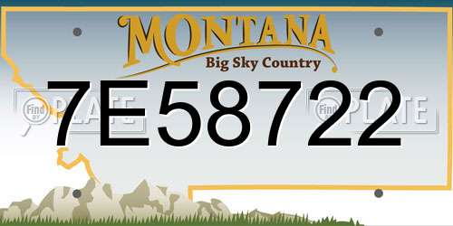 7E58722 Montana License Plate