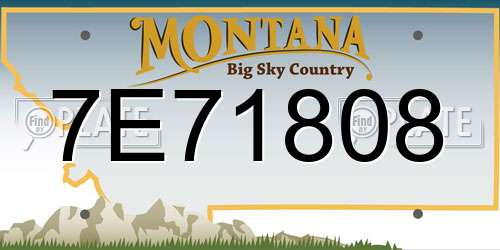 7E71808 Montana License Plate