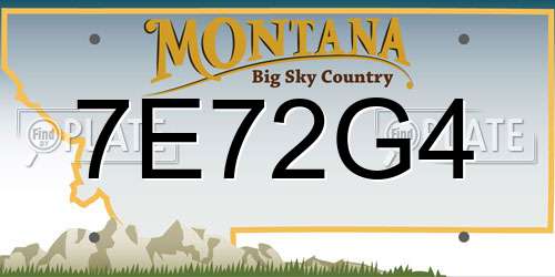 7E72G4 Montana License Plate