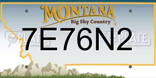 7E76N2 Montana License Plate