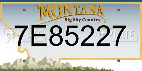7E85227 Montana License Plate