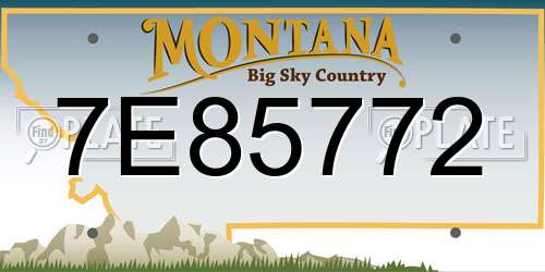 7E85772 Montana License Plate