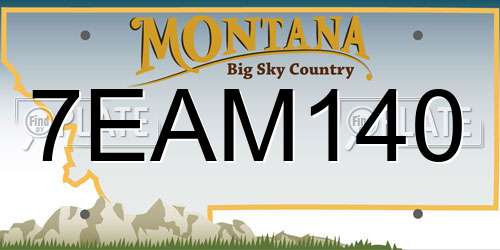 7EAM140 Montana License Plate