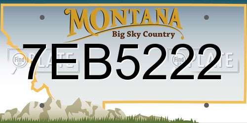 7EB5222 Montana License Plate
