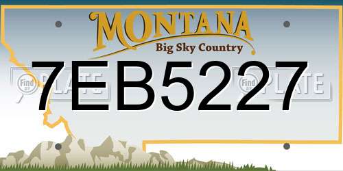 7EB5227 Montana License Plate