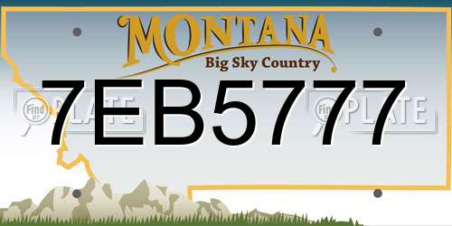 7EB5777 Montana License Plate