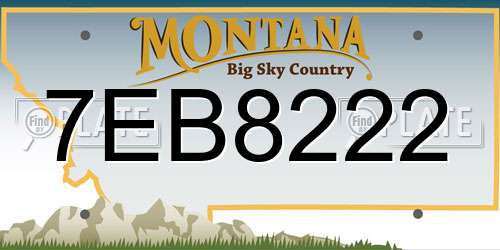 7EB8222 Montana License Plate