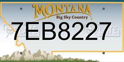 7EB8227 Montana License Plate