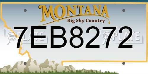 7EB8272 Montana License Plate
