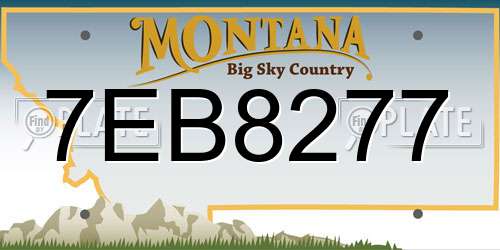 7EB8277 Montana License Plate