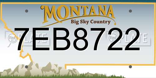 7EB8722 Montana License Plate