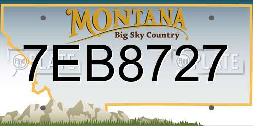 7EB8727 Montana License Plate