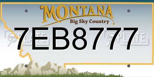 7EB8777 Montana License Plate