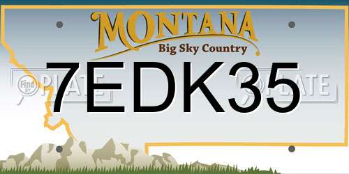 7EDK35 Montana License Plate