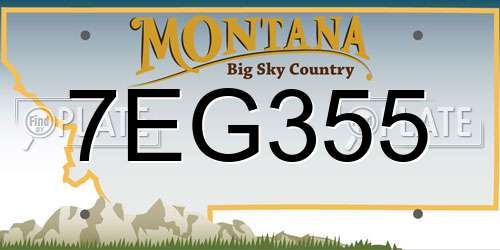 7EG355 Montana License Plate