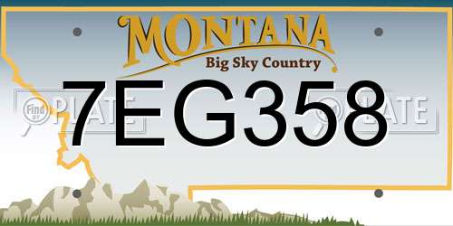 7EG358 Montana License Plate