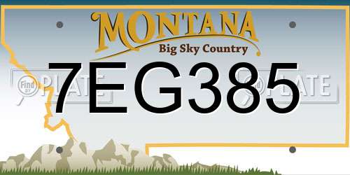7EG385 Montana License Plate